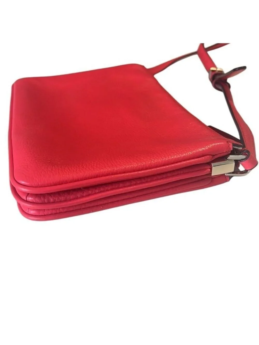 Kate Spade Coral Leila Triple Gusset Adjustable Strap Leather Crossbody